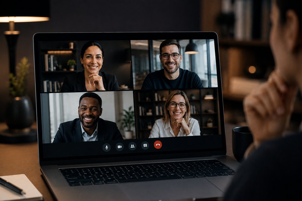Encontro ao vivo online em grupo